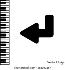Web line icon. Arrow down -  left