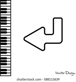 Web line icon. Arrow down -  left