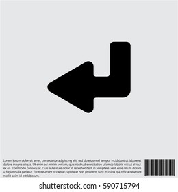Web line icon. Arrow down -  left
