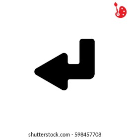Web line icon. Arrow down -  left