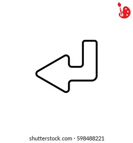 Web line icon. Arrow down -  left