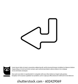 Web line icon. Arrow down -  left