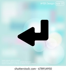 Web line icon. Arrow down -  left