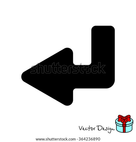 Web line icon. Arrow down -  left