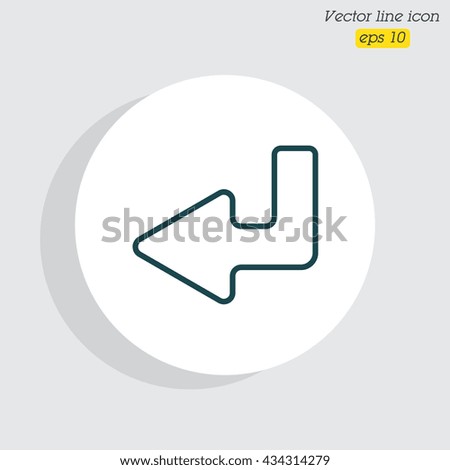 Web line icon. Arrow down -  left