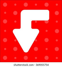 Web line icon. Arrow left-down