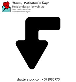 Web line icon. Arrow left-down