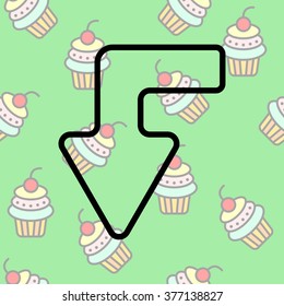 Web line icon. Arrow left-down