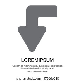 Web line icon. Arrow left-down