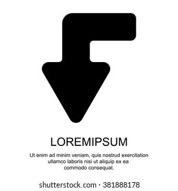 Web line icon. Arrow left-down