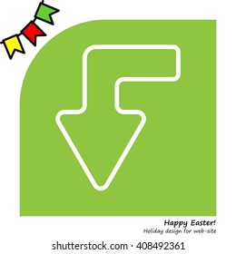 Web line icon. Arrow left-down