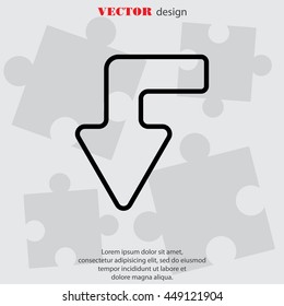 Web line icon. Arrow left-down