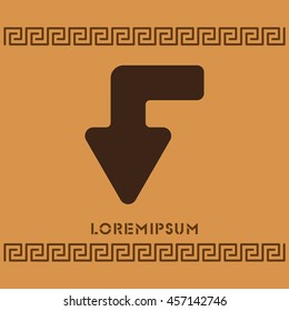 Web line icon. Arrow left-down