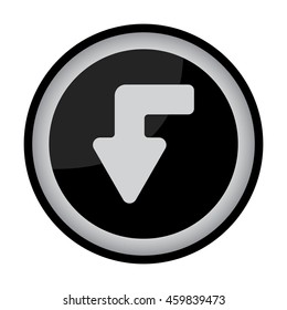 Web line icon. Arrow left-down