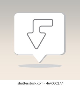 Web line icon. Arrow left-down