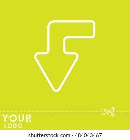 Web line icon. Arrow left-down