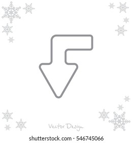 Web line icon. Arrow left-down