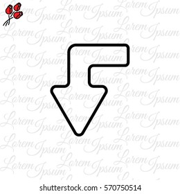 Web line icon. Arrow left-down
