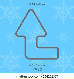 Web line icon. Arrow left-up