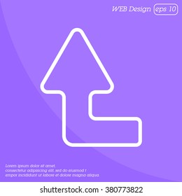 Web line icon. Arrow left-up