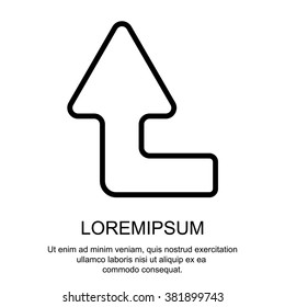 Web line icon. Arrow left-up