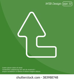 Web line icon. Arrow left-up