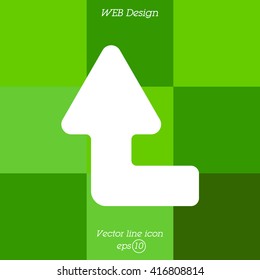 Web line icon. Arrow left-up