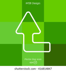 Web line icon. Arrow left-up