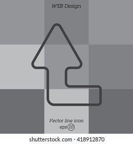 Web line icon. Arrow left-up