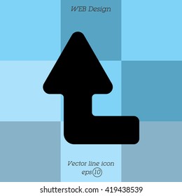 Web line icon. Arrow left-up