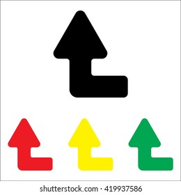 Web line icon. Arrow left-up