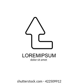 Web line icon. Arrow left-up