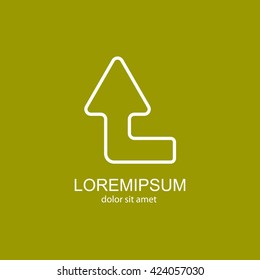 Web line icon. Arrow left-up