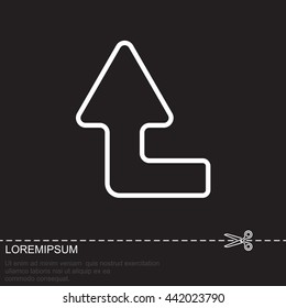 Web line icon. Arrow left-up