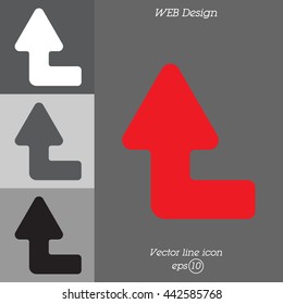 Web line icon. Arrow left-up