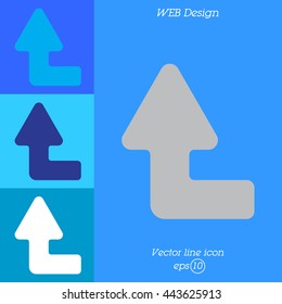 Web line icon. Arrow left-up