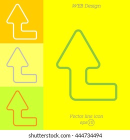 Web line icon. Arrow left-up