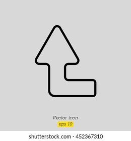 Web line icon. Arrow left-up