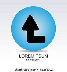 Web line icon. Arrow left-up