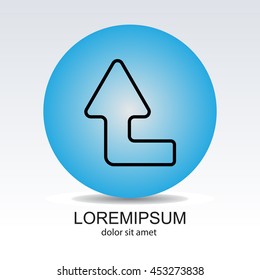 Web line icon. Arrow left-up