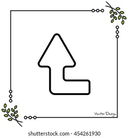 Web line icon. Arrow left-up