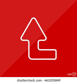 Web line icon. Arrow left-up