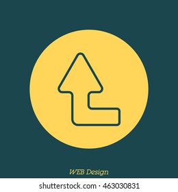 Web line icon. Arrow left-up