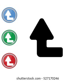 Web line icon. Arrow left-up