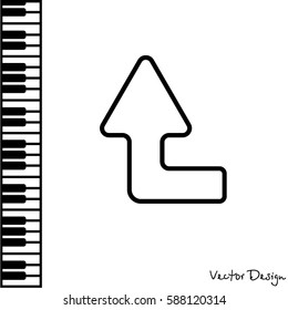 Web line icon. Arrow left-up