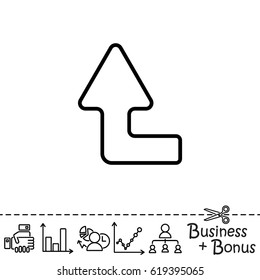 Web line icon. Arrow left-up