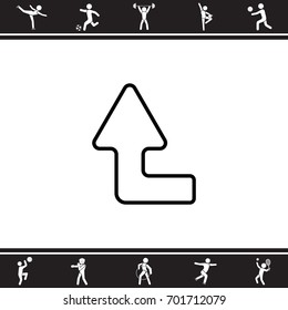Web line icon. Arrow left-up