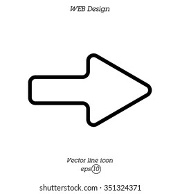 Web line icon. Arrow right