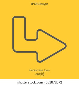 Web line icon. Arrow up - right