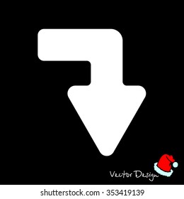 Web line icon. Arrow right - down